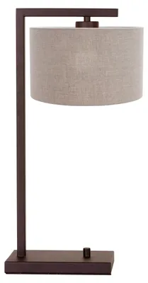 Immagine prodotto di Steinhauer - lampada da tavolo - Stang - marrone - metallo tessile - lampada da comodino - E27 - 4886CA