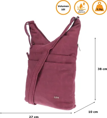 Produktbild von Christian Wippermann große Damen Tasche Umhängetasche Beuteltasche Handtasche Crossover Leder Optik Lila