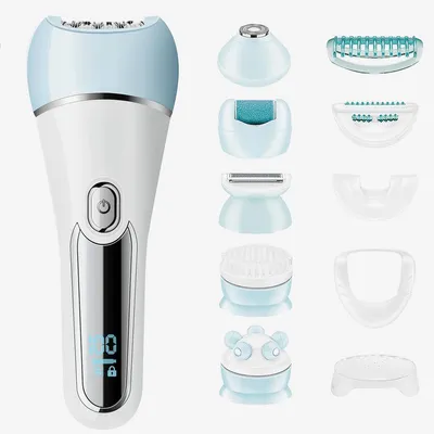 Produktbild von Multifunktionaler 6-in-1 Damenrasierer, IPX7 wasserdicht, Epilierer mit Reinigungsbürste & Pediküre, USB wiederaufladbar