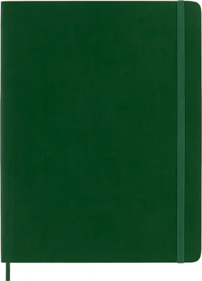 Immagine prodotto di Moleskine Classic Notebook, Taccuino con Pagine Puntinate, Copertina Morbida e Chiusura ad Elastico, Formato XL 19 x 25 cm, Colore Verde Mirto, 192 Pagine