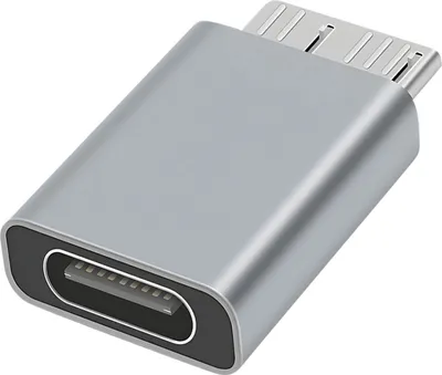Produktbild von USB-C weiblich auf Micro B männlich Adapter, kompaktes Design – Grau