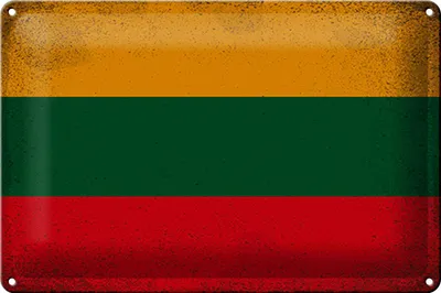 Produktbild von Blechschild Flagge Litauen 30x20cm Flag Lithuania Vintage