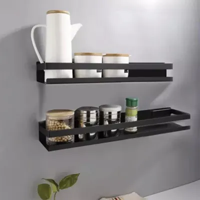 Zdjęcie produktu dla Metalowa półka łazienkowa, czarna, 50 cm