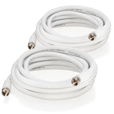 Produktbild von com-four® 2x Satellitenkabel - Robustes Satellitenkabel für den Innenbereich - Für eine schnelle und stabile Übertragung von digitalem Fernsehsignal