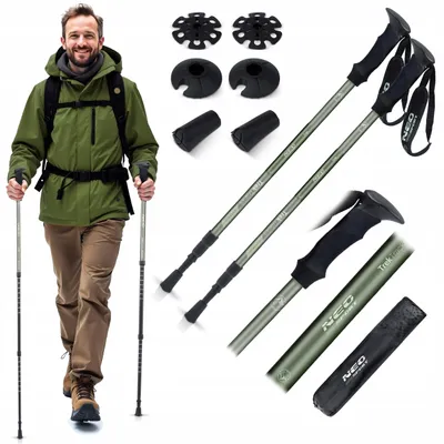 Produktbild von Verstellbare Antyshock Trekkingstöcke 65-135 cm mit ergonomischem Griff, 2 Stück