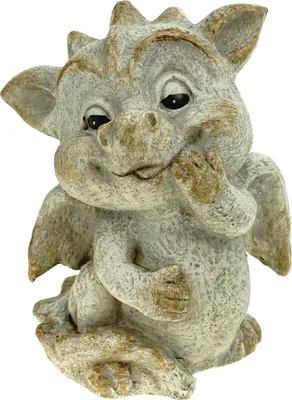 Produktbild von Süßer Garten Drache stehend Steinoptik 17 cm Figur Gartenfigur Glück Skulptur