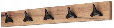 Produktbild von FURNITECO Moderner Wandgarderobe für Flur, 5 Haken, Gold-Eiche