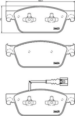 Produktbild von HELLA Bremsbeläge Satz Vorne Bremsklötze für VW Transporter V Bus (7HB, 7HJ, 7EB, 7EJ, 7EF, 7EG, 7HF, 7EC) 8DB 355 014-981