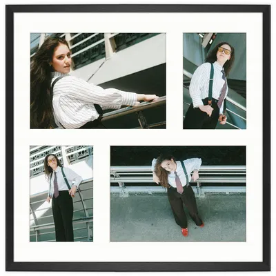Produktbild von Framai Fotorahmen Collage Schwarz MDF für 4 Fotos