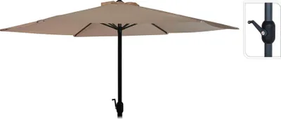 Image de Parapluie ø300cm Hauteur 248cm. Poteau Aluminium Avec Manivelle Couleur: Taupe
