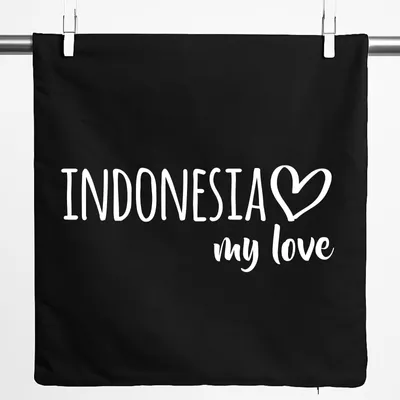 Produktbild von Huuraa Kissenbezug Indonesia my love 40x40cm Black Baumwolle Dekokissenbezug Geschenkidee