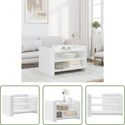 Produktbild von The Living Store Couchtisch Weiß 80x50x50 cm Holzwerkstoff