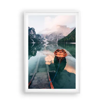 Produktbild von Gerahmtes Poster - Weißer Rahmen - See Berg Tal - 61x91,5 cm - Wand Bild - Wanddeko - Wandbilder - Kunstposter - Wandposter - Bilderrahmen - Bilder - Kunstdruck - Wanddekoration - P2WPA61x91-5176