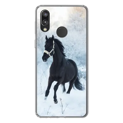 Produktbild von MuchoWow® Handyhülle Schutzhülle Hülle für Huawei P20 Lite (2020) Pferd - Schnee - Wald Silikon Softcase Handy Hülle - Kartenhalter