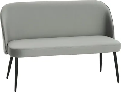 Immagine prodotto di divano a 2 posti, divano imbottito moderno con struttura in metallo e legno, rivestimento in tessuto vellutato, grigio