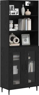 Immagine prodotto di vidaXL Credenza look rovere nero 69,5 x 34 x 180 cm