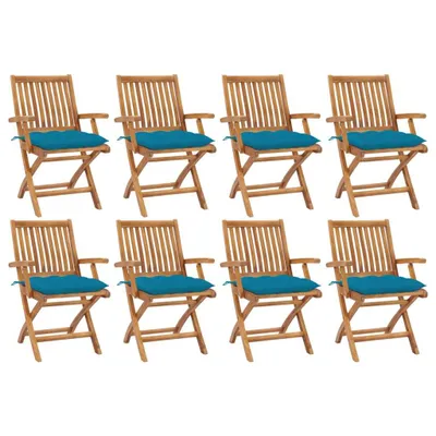 Produktbild von Maison Exclusive - Klappbare Gartenstühle mit Kissen 8 Stk. Massivholz Teak