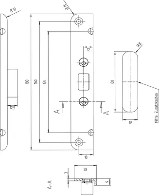 Produktbild von KFV Winkelschließblech  180x28x3/9mm