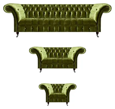 Produktbild von Polster Textil Sofa Garnitur 4+2+1 Sitzer  Wohnzimmer Chesterfield
