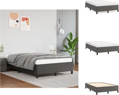 Produktbild von vidaXL Bettgestell Grau 120x200 cm Kunstleder -  Betten & Bettgestelle