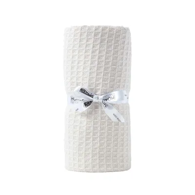 Produktbild von HOMESCAPES 100% Baumwolle Waffel Babydecke natur, 90 x 110 cm