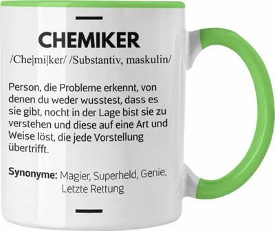Produktbild von Trendation - Chemiker Geschenke Tassen Tasse Chemielaborant Chemie Geschenk Chemielabor Gadget Geschenkidee Lustig (Grün)