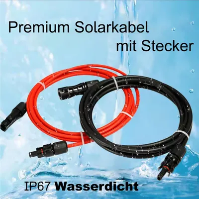 Produktbild von Solar Kabel mit PV Stecker Verlängerungskabel Solarleitung Solarkabel 4mm² 6mm²