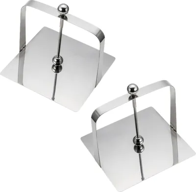 Produktbild von 2er Set Serviettenhalter aus Edelstahl | 2-Stück Serviettenhalter mit Gewicht | 13,4 x12 x 13,4cm Serviettenständer mit Beschwerer | Serviettenspender - Serviettenbox | massiver Tischserviettenhalter