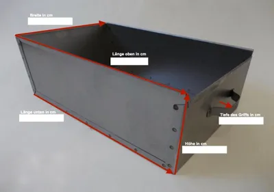 Zdjęcie produktu dla Popielniczka na wymiar (długość z uchwytem + szerokość + wysokość) | do 80 cm