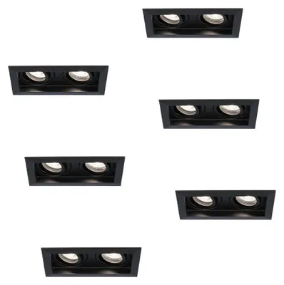Produktbild von hoftronic LED Doppeleinbaustrahler 8W 690lm 6500K GU10 Schwarz