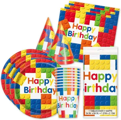 Produktbild von Bausteine Partyset zum Kindergeburtstag 65 tlg.