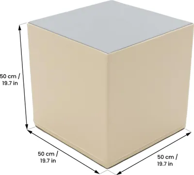 Image de IGLU Mega Cube Block - beige/gris - cube en mousse rembourré 50×50×50 cm, pour les enfants de 1 à 10 ans