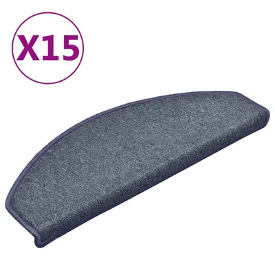 Obrázok produktu pre vidaXL Podložky na kroky 15 ks 65 x 24 x 4 cm Tmavo šedá a modrá Polkruhové veľké