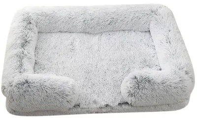 Immagine prodotto di Cuccia per cani, rettangolare, morbida, lavabile, grigio chiaro, dimensioni L: 80x53 cm