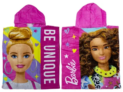 Immagine prodotto di Character World: Poncho-asciugamano con cappuccio, ufficiale Barbie | Morbido al tatto