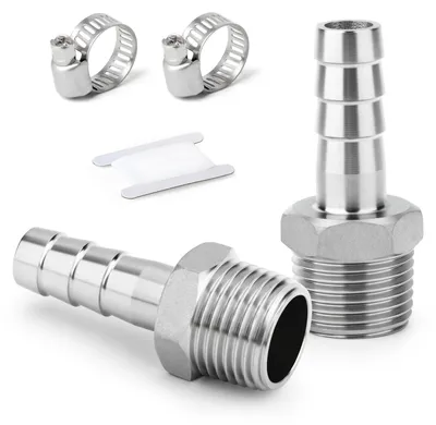 2er-Pack Schlauchverschraubung 3/4" x 8 mm, Edelstahl 304
