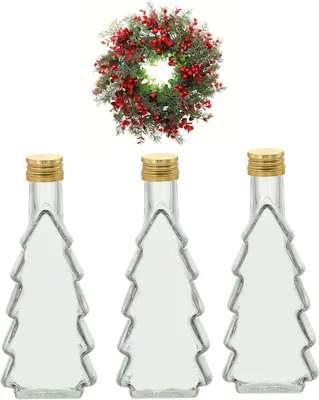 Produktbild von 3 x 200ml Weihnachtsflaschen Schnapsflaschen Geschenkflaschen Likörflaschen