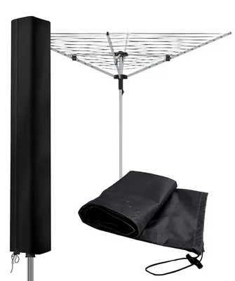 Produktbild von Wäschespinne Schutzhülle 210D Oxford Wasserdicht Winddicht 160x15x15cm mit Reißverschluss und Wäscheklammerbeutel