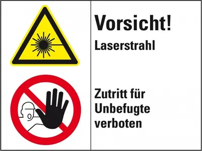 Produktbild von Dreifke® Aufkleber I Kombischild mit Symbol Vorsicht! Laserstrahl..., Folie, ...