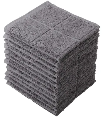 Spültücher aus Baumwolle, 12 Stück, grau, 28 x 28 cm