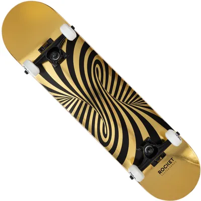 Image de Taille unique|Rocket Twisted Foil Gold 7,50" Skateboard RKT-COM-1555