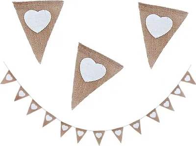 Produktbild von Oblique Unique Herz Herzen Hochzeit Girlande Banner - Jute