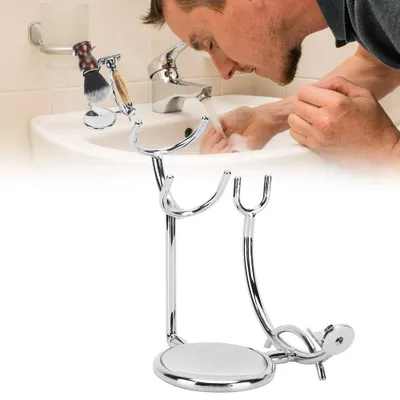 Produktbild von Edelstahl-Rasierhalter – Rasierklingenhalter – Rasierpinselhalter – RasierSet für Männer – Badezimmerdekoration – Nachhaltiges Design
