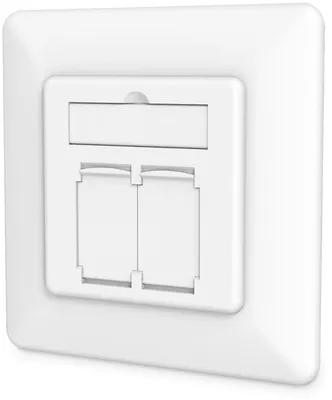 Produktbild von DIGITUS Netzwerkdose CAT 6A EA geschirmt 2xRJ45 weiß