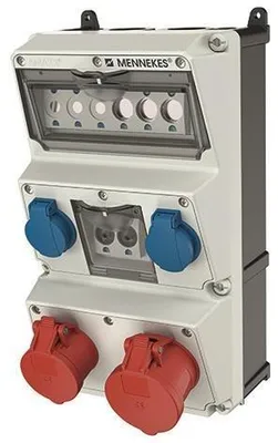 Produktbild von MENNEKES ELEKTROTECHNIK Mennekes Steckdosen-Kombination 930009 AMAXX 2xCEE16A/32A 5P 2xSchuko