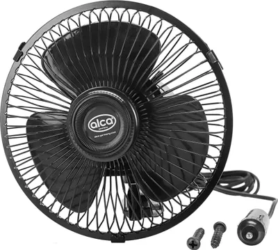 Produktbild von alca® 24 V Fahrzeugventilator mit Rotation & Schwenkarm – für Zigarettenanzünder, Metallkäfig, Schraubbefestigung, Truck & Nutzfahrzeuge