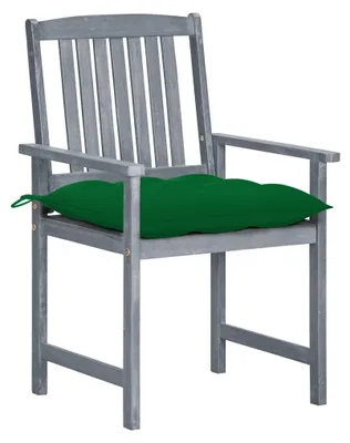 Produktbild von vidaXL Gartenstühle mit Kissen 4 Stk. Grau Massivholz Akazie
