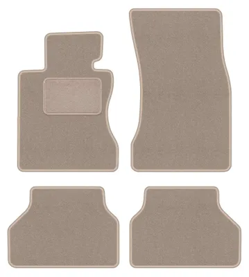 Image de Tapis de sol en moquette pour BMW 5 E61 2003-2010 (break/Touring) – jeu 4 pièces, beiges, sur mesure – Wielganizator LUX