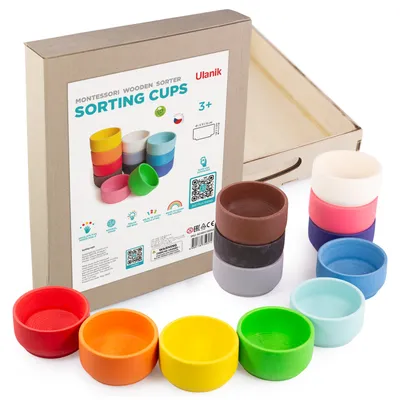Produktbild von Holzspielzeug "Colourful bowls"