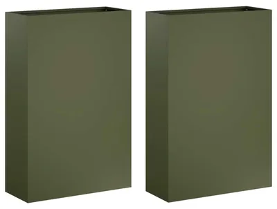 Zdjęcie produktu dla vidaXL Donice ogrodowe, 2 sztuki, oliwkowa zieleń, 40 x 20 x 75 cm